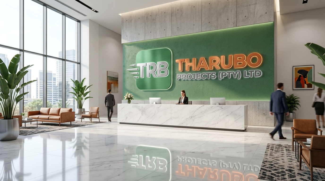 Tharubo branded reception lobby